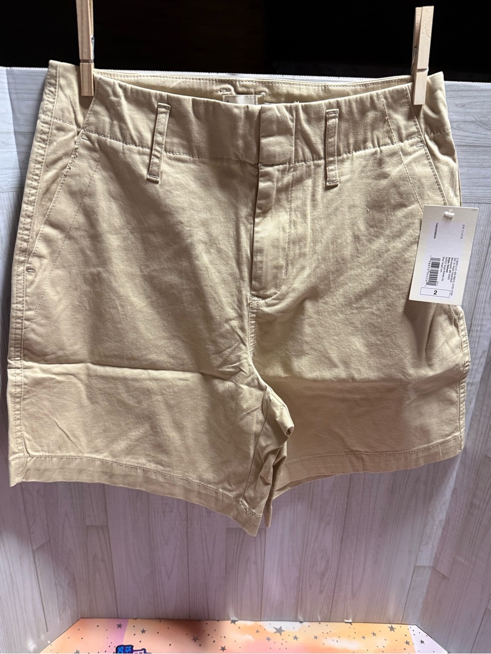 A New Day Khaki Stretch Chino Shorts Size 2 NWT
